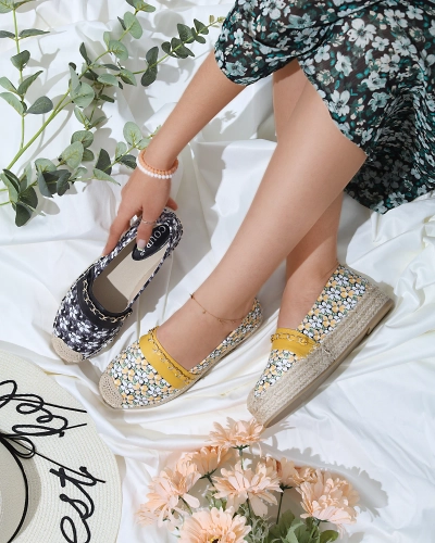 Espadrile florale negre Azzaxi- Footwear