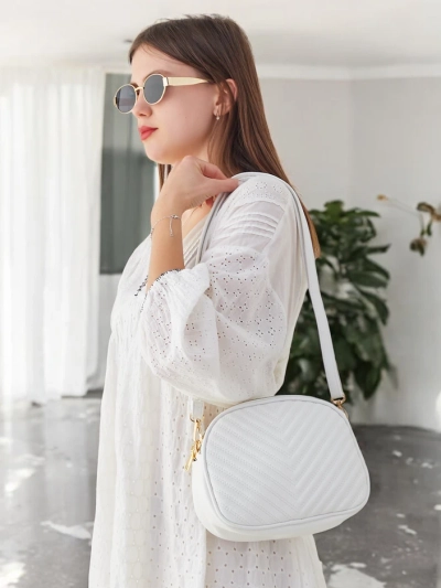 Royalfashion Geantă ovală mică pentru femei, din eco-piele