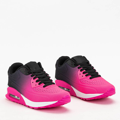 Pantofi sport de damă fucsia și negru pe platforma Tigeris - încălțăminte