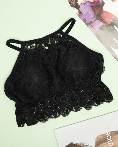 Sutien bralette din dantelă neagră pentru femei - Lenjerie intimă