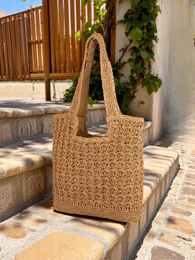 Royalfashion Geantă mare de damă din paie Sunny Straw