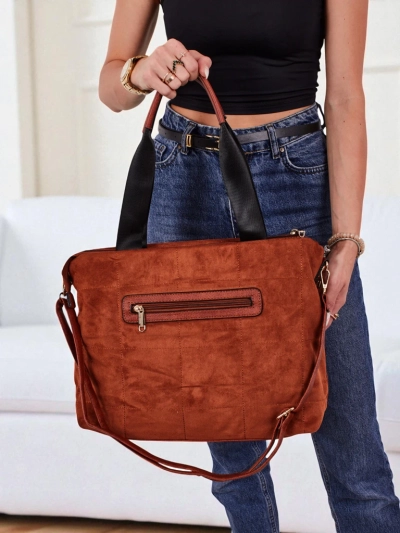 Geantă de damă shopper eco + piele întoarsă Azure Veil