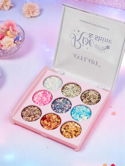 Paleta de 9 farduri de pleoape cu sclipici