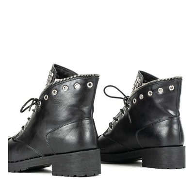 Czarne workery z dżetami Patelana - Obuwie