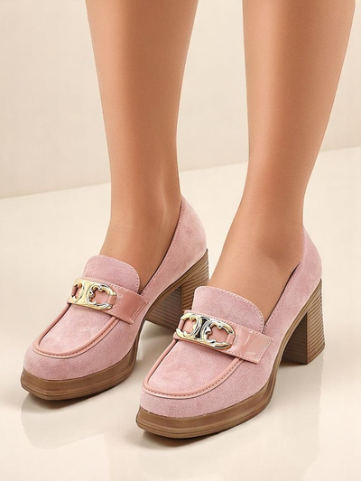 Mocasi de damă Royalfashion pe toc bloc Qeroy