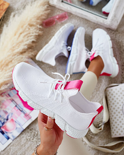 Pantofi sport dama alb si roz Baym - Incaltaminte