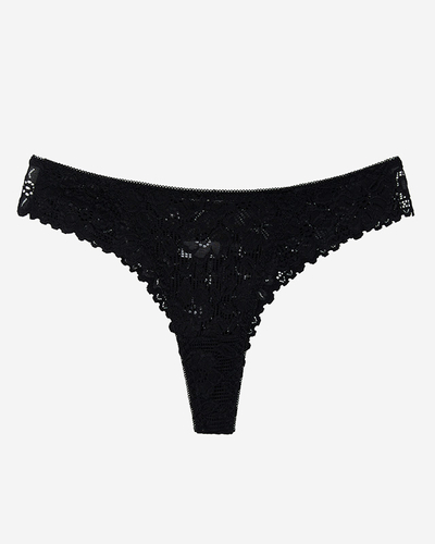 Chiloți tanga damă neagră din dantelă - Lenjerie intimă
