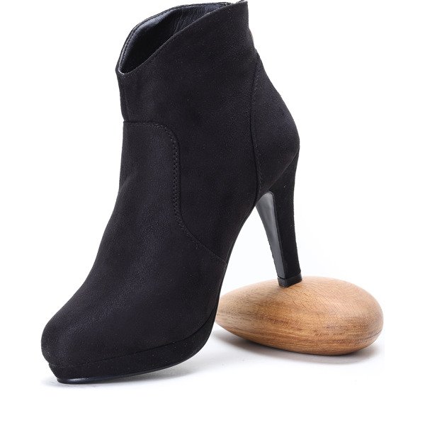 Czarne botki na szpilce Nataly - Obuwie