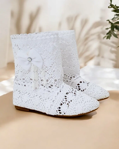 Royalfashion Cizme cambrate pentru copii cu fundiță Geggis