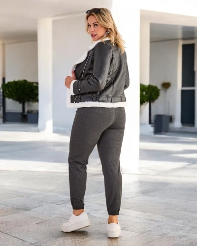 Pantaloni de trening plus size din fleece Royalfashion pentru femei