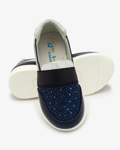 OUTLET Royalfashion Adidași slip-on pentru copii de culoare bleumarin-negru Ciarala