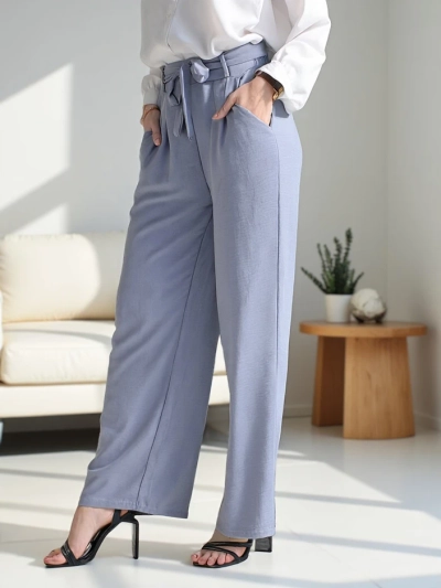 Pantaloni largi pentru femei Royalfashion cu un brâu