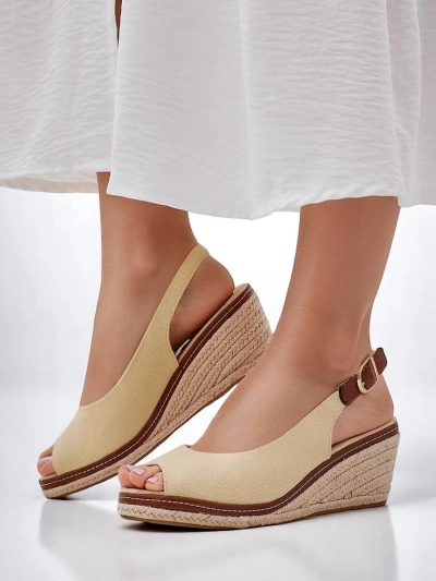 Sandale cu toc wedge Royalfashion pentru femei, cu vârful deschis Tafenis