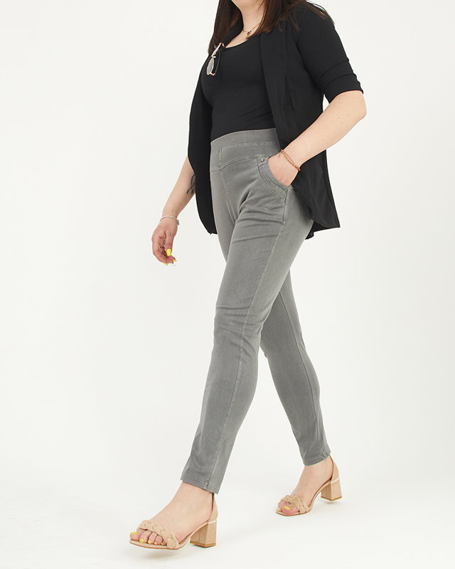 Treggings de damă PLUS SIZE gri - Îmbrăcăminte
