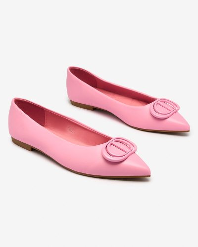 Royalfashion Balerini roz pentru femei cu vârf ascuțit și ornament pe nas Manixy