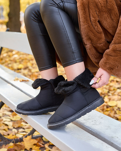 Negru cizme pentru femei a'la cizme de zăpadă Kalioli- Footwear
