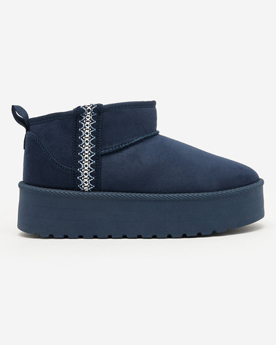 Royalfashion Pantofi de damă maro deschis a'la cizme de zăpadă cu ornament Parisela