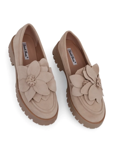 Mocăsini pentru femei Royalfashion din eco suede cu floarea Floverse