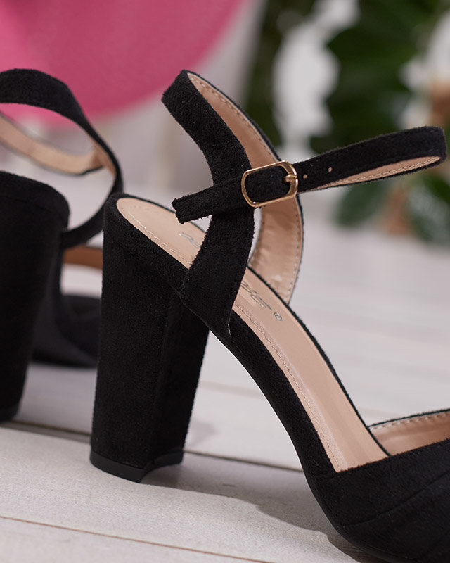 OUTLET Sandale de dama pe stalp in Garroti negru - Incaltaminte