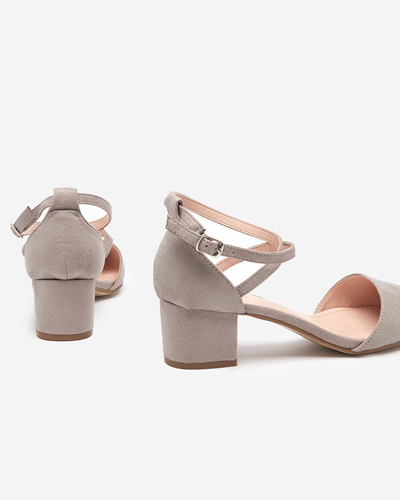 Sandale de damă gri pe stâlp Crisco - Încălțăminte