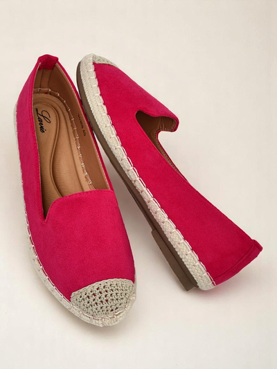 Espadrile Royalfashion pentru femei din piele intoarsa ecologica, cu toc bomba
