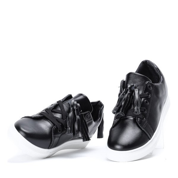 Czarne tenisówki z frędzelkami Dalya - Obuwie