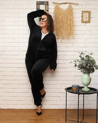 Royalfashion Set trening negru pentru femei PLUS SIZE