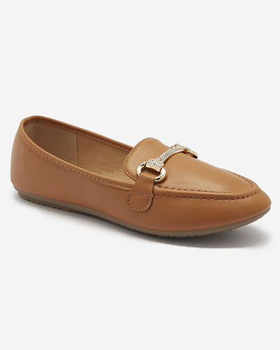 Mocasini de damă cu ornament de culoare camel Sonana- Footwear