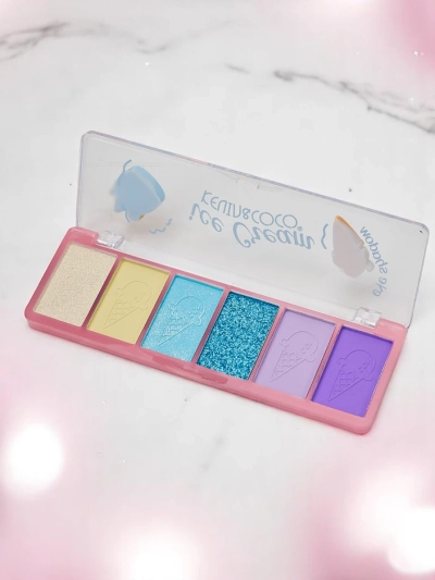 Kevin&Coco Paletă 6 farduri de pleoape cu glitter Înghețată