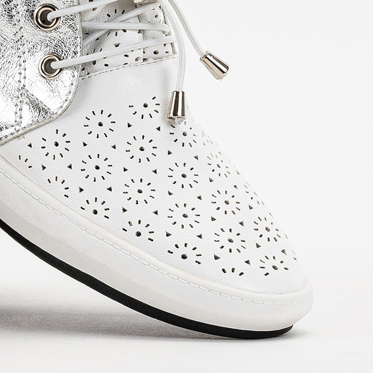 OUTLET Cizme slip-on ajurate copii Lonsi albe - Incaltaminte