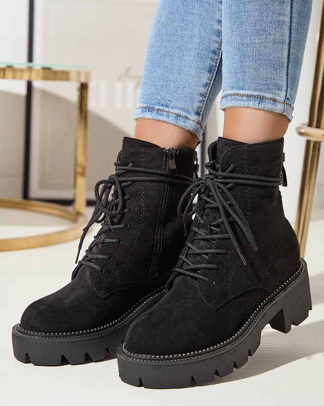 Cizme de damă negre cu toc negru Savet- Footwear