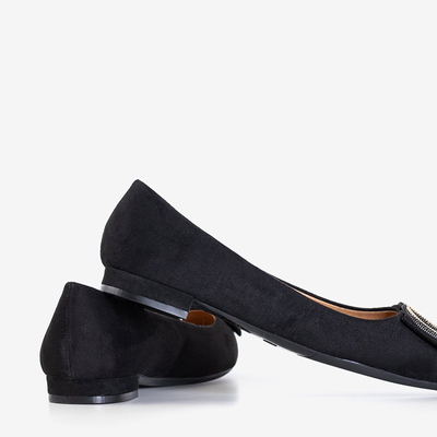 Balerini de femei negre cu decor Janessa - Încălțăminte