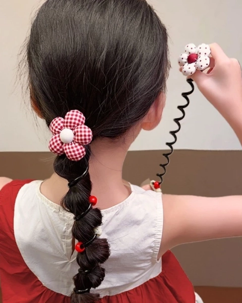 Royalfashion Elastic de păr în formă de spirală cu o mică floare Blossom Coil