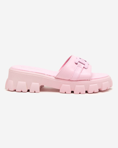 OUTLET Papuci de dama violet pe talpa mai groasa Inza-Shoes