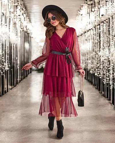 Rochie lungă pentru femei Royalfashion cu volane