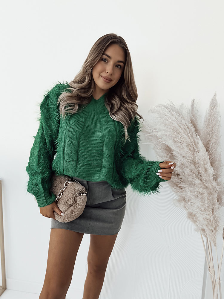 Royalfashion Pulover verde pentru femei cuvertură de pat