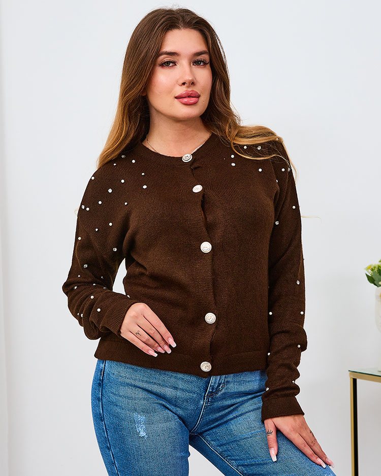 Royalfashion Red Pulover descheiat pentru femei