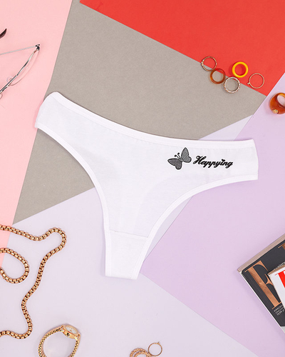 Chiloți de damă clasici din bumbac în alb - Lenjerie intimă