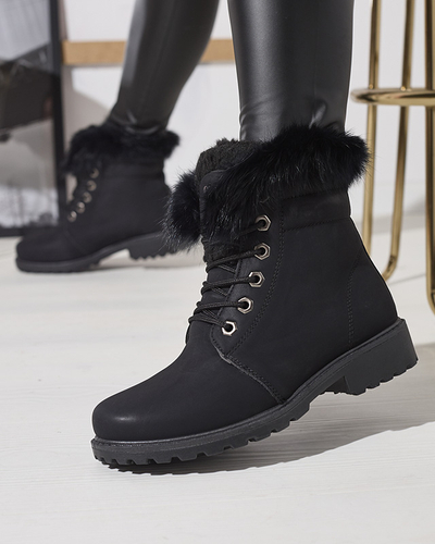 Cizme clasice de damă a'la trappers în negru Lausa- Footwear