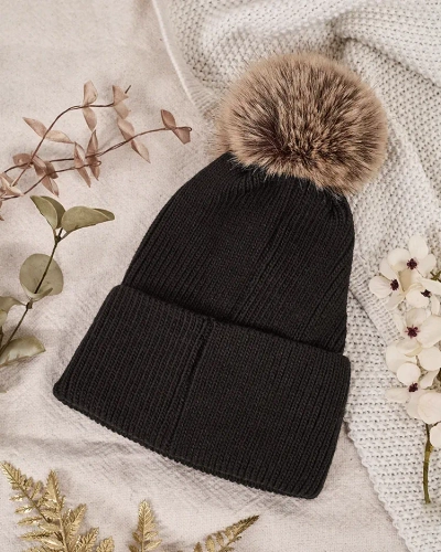 Palarie de iarna pentru femei Royalfashion cu pompon