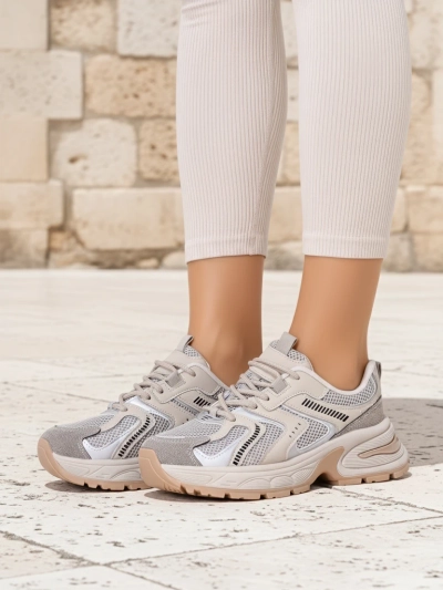 Aurelia Luna sneakers damă Royalfashion cu șireturi ecru