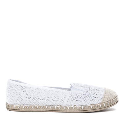 Koronkowe espadryle w kolorze białym Saluda - Obuwie
