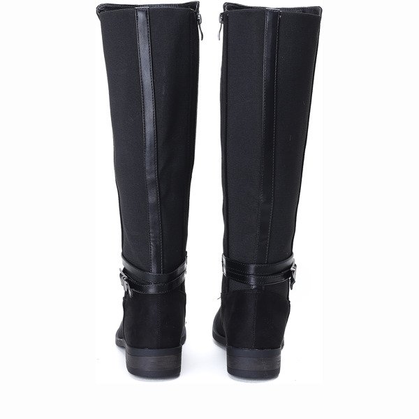 Czarne kozaki ze sprzączką Ida- Obuwie