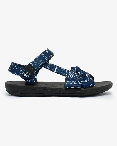 Royalfashion Sandale de damă albastru marin cu fundiță Oyall