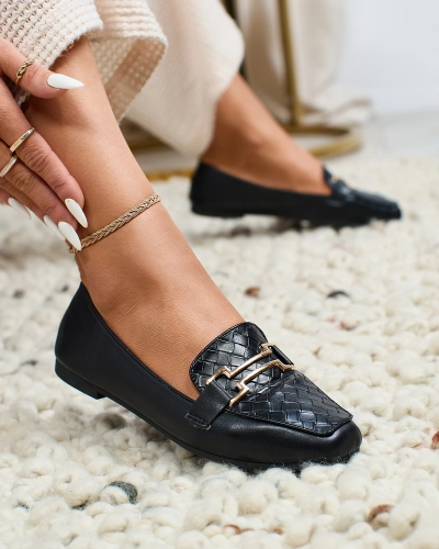 Royalfashion Mocasini negri pentru femei Bulerol