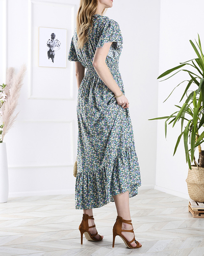 Rochie midi cu motive florale pentru femei, în mov- Îmbrăcăminte