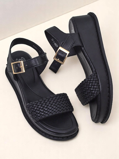 Royalfashion Sandale cu platformă pentru femei cu bareta împletită Fiolle