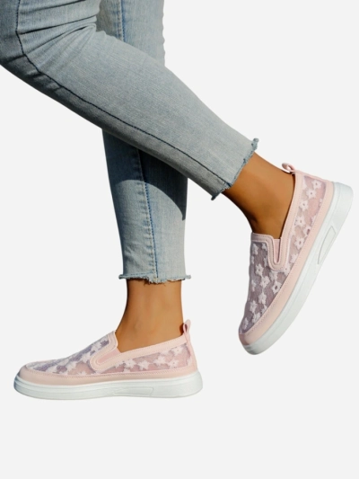 Loafers din plasă pentru femei Royalfashion cu flori Emzos