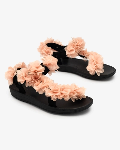 Royalfashion Sandale de damă pudrate cu flori Alferroy