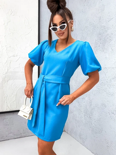 Rochie mini Royalfashion pentru femei cu mâneci bufante și decolteu în V